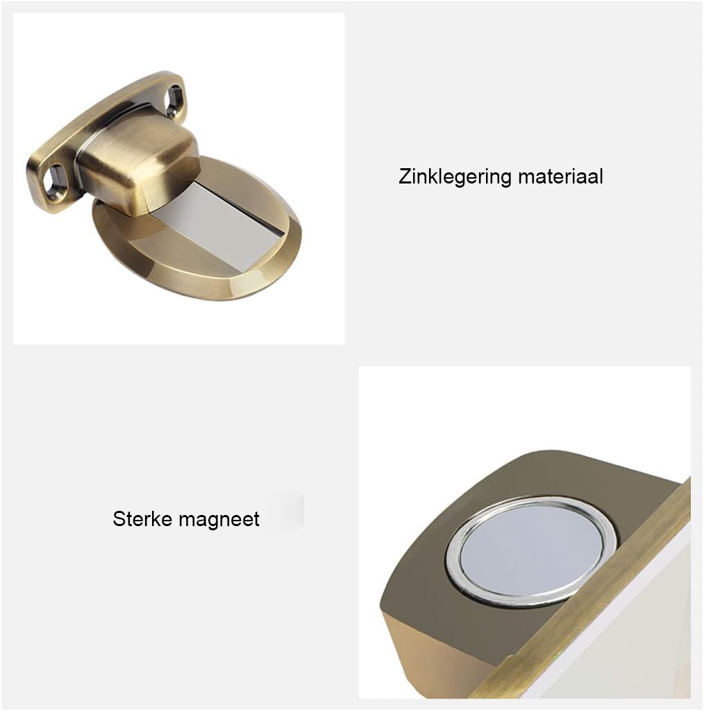 Maak kennis met onze hoogwaardige magnetische deurstopper, een innovatief product dat stijl en functionaliteit combineert. Deze deurstopper is vervaardigd uit duurzaam zinklegering en beschikt over een elegante geborstelde roestvrijstalen afwerking. Dankzij de krachtige magneten houdt deze deurstopper uw deuren veilig open zonder dat ze plotseling dichtvallen. Het is een ideale keuze voor drukke huishoudens, kantoren en commerciële ruimtes. De eenvoudige installatie met 3M zelfklevende tape of schroeven maakt het voor iedereen toegankelijk om een veilige en gebruiksvriendelijke omgeving te creëren. De deurstopper heeft een slank ontwerp van slechts 5 mm hoog, waardoor deze niet in de weg zit en tripping voorkomt. Met deze deurstopper bent u verzekerd van een betrouwbare en stijlvolle oplossing voor al uw deuren! Voordelen Kwaliteit: Gemaakt van hoogwaardig zinklegering. Krachtige magneten: Houdt de deur stevig open. Eenvoudige installatie: Geen boren vereist. Duurzaam: Anti-corrosie en roestbestendig. Slank ontwerp: Voorkomt tripping. Flexibiliteit: Te installeren met of zonder schroeven. Hoogwaardige constructie De deurstopper is gemaakt van zinklegering, wat zorgt voor een stevige en duurzame constructie. Deze keuze van materiaal garandeert dat de deurstopper bestand is tegen dagelijkse slijtage en intensief gebruik. De geborstelde roestvrijstalen afwerking geeft niet alleen een moderne uitstraling, maar beschermt ook tegen roest en corrosie. Hierdoor blijft de deurstopper er langdurig als nieuw uitzien, zelfs in vochtige omgevingen. Dit maakt het een ideale keuze voor zowel thuisgebruik als in commerciële ruimtes. Met deze deurstopper investeert u in kwaliteit die jaren meegaat. Krachtige magneten Dankzij de krachtige magneten blijft de deur veilig open, waardoor u handen vrij heeft om andere taken uit te voeren. Het gemak waarmee u de deur kunt openen en sluiten zonder deze met kracht te hoeven duwen, verhoogt het gebruiksgemak aanzienlijk. Bij het sluiten van de deur kunt u deze eenvoudig van de stop contact maken door deze lichtjes weg te trekken. Dit voorkomt dat de deur plotseling dichtvalt, wat letsel of schade aan de deur kan veroorzaken. De krachtige magneten bieden een betrouwbare en veilige oplossing voor elk type deur. Eenvoudige installatie De deurstopper wordt geleverd met een 3M zelfklevende tape die eenvoudig te gebruiken is. Dit betekent dat u geen gereedschap nodig heeft en geen gaten in uw muren of vloeren hoeft te boren. De tape biedt extra sterkte en duurzaamheid, zodat u verzekerd bent van een stevige bevestiging. Als u de voorkeur geeft aan een meer permanente oplossing, zijn er ook schroeven bijgevoegd voor installatie. Volg eenvoudig de bijgeleverde instructies om de deurstopper in enkele minuten te installeren. Dit maakt het perfect voor iedereen, ongeacht technische vaardigheden. Slank ontwerp Met een hoogte van slechts 5 mm is deze deurstopper ontworpen om discreet te zijn. Het minimalistische ontwerp voorkomt dat u of uw gasten struikelen of zich verwonden. Dit is vooral belangrijk in drukke huishoudens of commerciële omgevingen waar veiligheid voorop staat. De slanke constructie maakt het ook gemakkelijker om de deurstopper in verschillende interieurs te integreren. U hoeft zich geen zorgen te maken over lelijke, opvallende accessoires, want deze deurstopper voegt een vleugje elegantie toe aan uw ruimte. Verpakking Inhoud 2 x Sterke Magnetische Deurstoppers 3M Zelfklevende Tape Schroeven voor installatie Installatiehandleiding Product Specificaties Materiaal: Zinklegering met geborstelde roestvrijstalen afwerking Hoogte: 5 mm Aantal: 2 stuks per verpakking Kleur: Brons Installatie: 3M zelfklevend of met schroeven Kies voor de sterke magnetische deurstopper en geniet van een veilige en stijlvolle oplossing voor al uw deuren! Bestel nu en ervaar het gemak zelf!