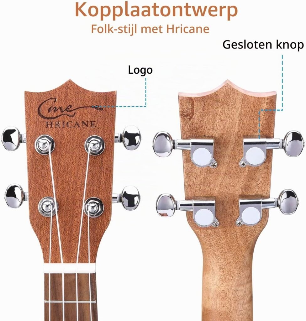 Concert ukulele 23 inch met nylon snaren, draagtas en schoonmaakdoek voor beginners en kinderen