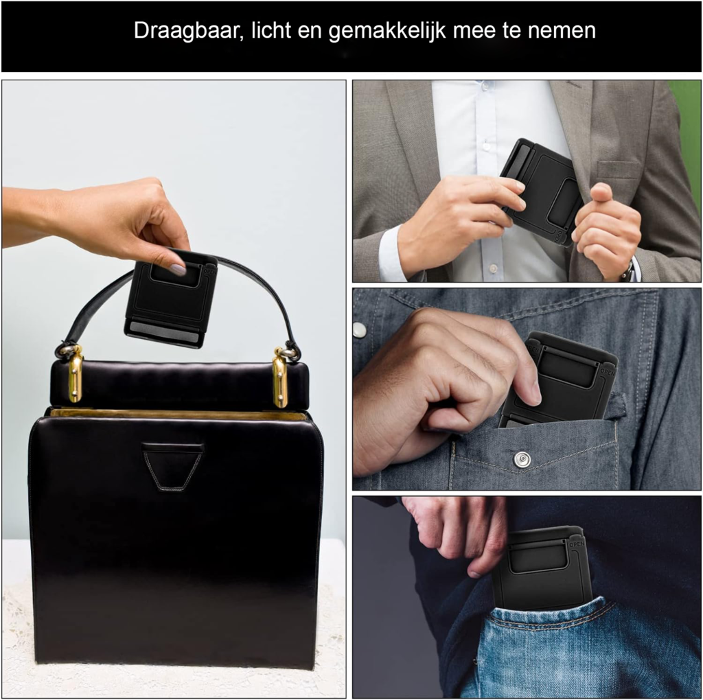 Opvouwbare verstelbare bureaustandaard voor smartphone en tablet, zwart en draagbaar