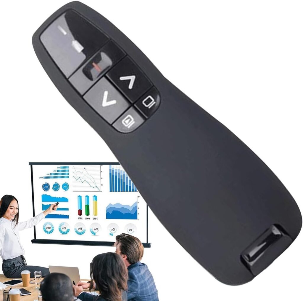 Draadloze presenter voor PowerPoint met laserpointer en ergonomische afstandsbediening voor presentaties
