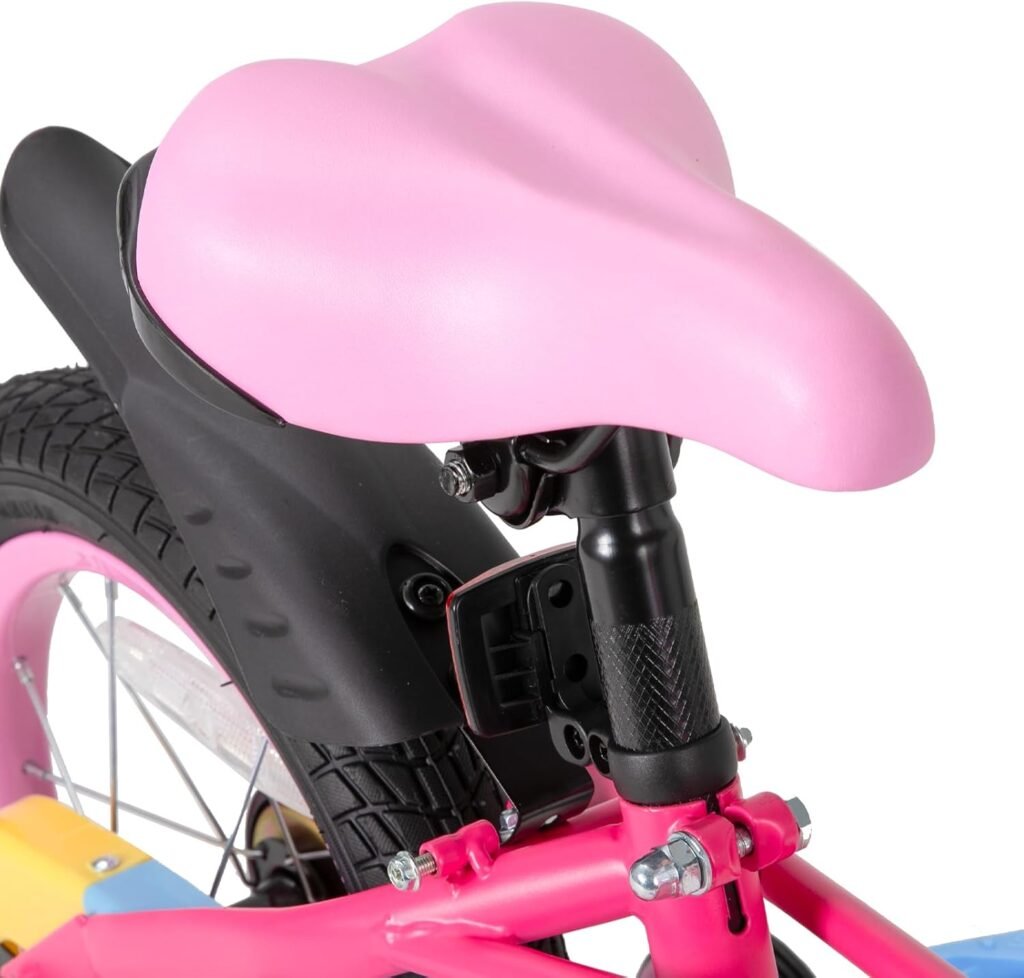 Kinderfiets 14 inch met mandje en zijwieltjes, stalen frame, verstelbaar stuur en comfortabel zadel in retrodesign en macaronkleuren