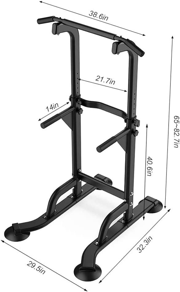 Verstelbaar pull-up station voor thuisfitness met robuust stalen frame en geïntegreerde dip bars
