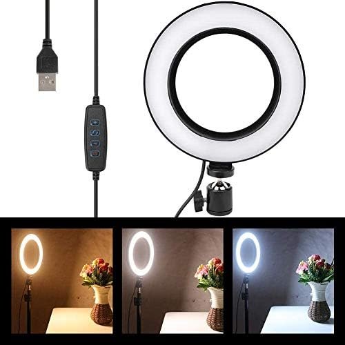 LED ringlamp 6 inch met 3 verlichtingsmodi en instelbare helderheid voor make-up, selfies, fotografie en vlogs