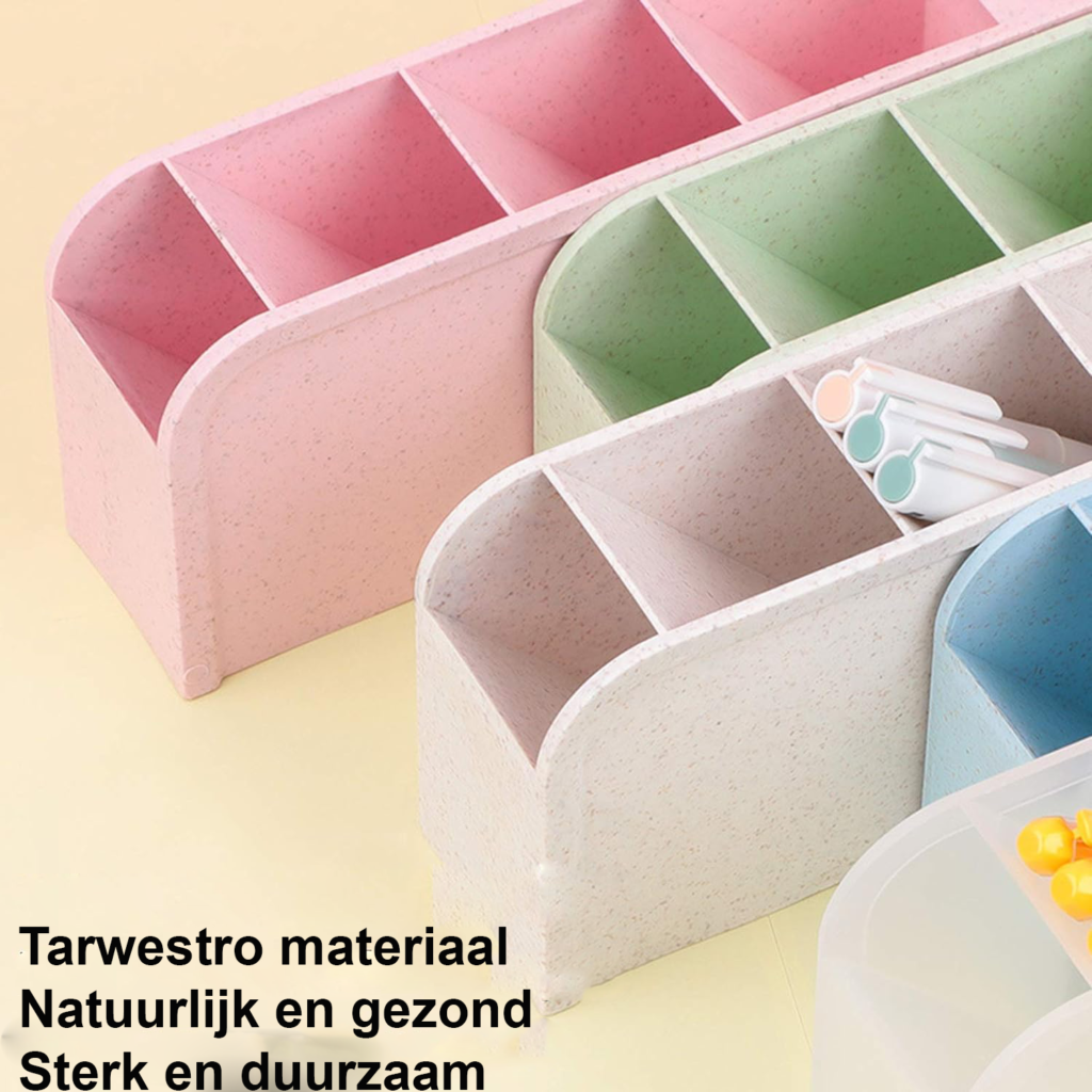 Bureau organizer set met pennenhouder en opbergvak, 5-delig voor kantoor en school