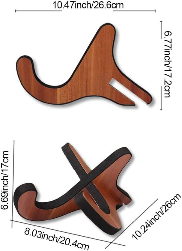Opvouwbare ukelele- en mandolinestandaard met verstelbare neksteun en beschermende rubberen bekleding