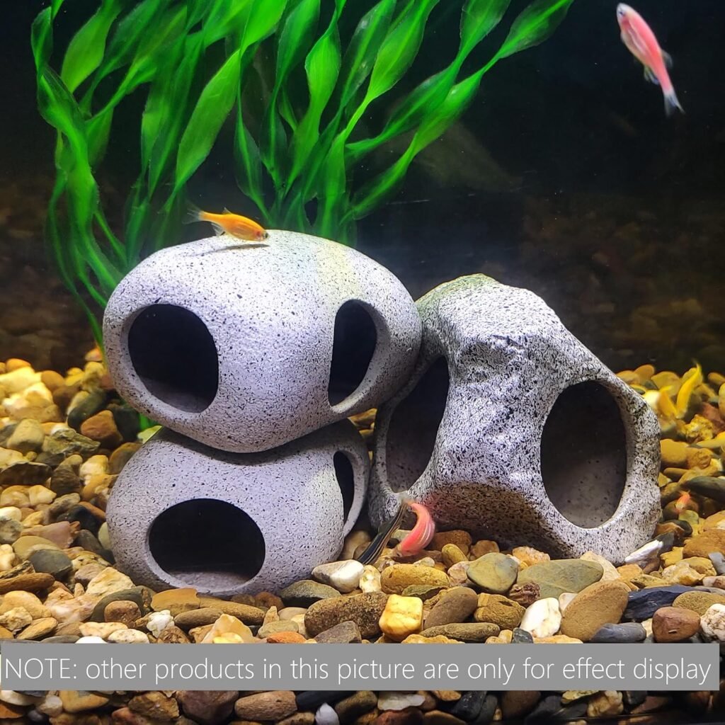 Aquarium schuilplaats steen set van keramiek voor Betta vissen, 2 stuks