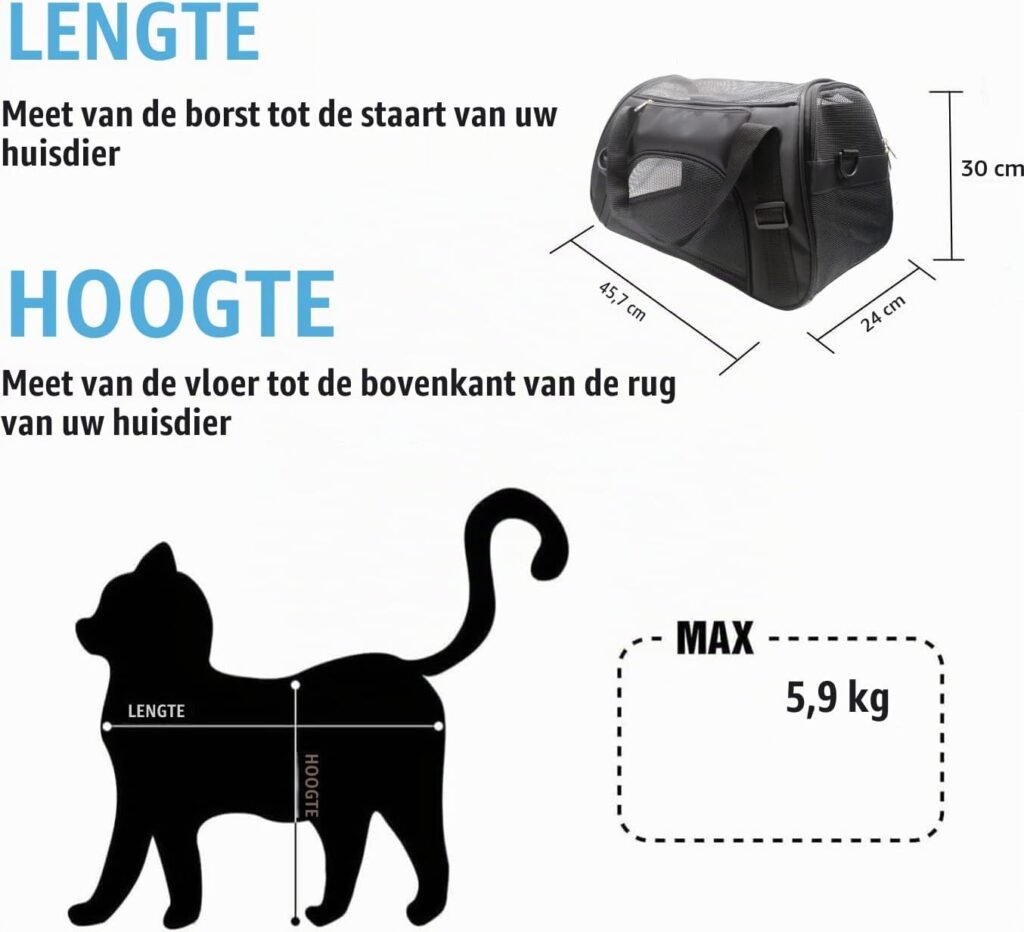 Kattendrager en hondendrager, luchtvaartmaatschappij goedgekeurde reistas voor katten en kleine honden