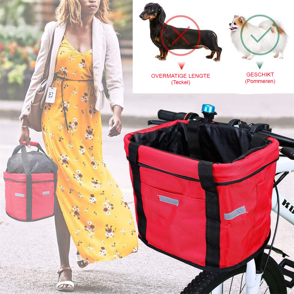 Opvouwbare fietsmand voor hond, comfortabele fietsmand voor veilige fietsritten, eenvoudig te monteren en demonteren