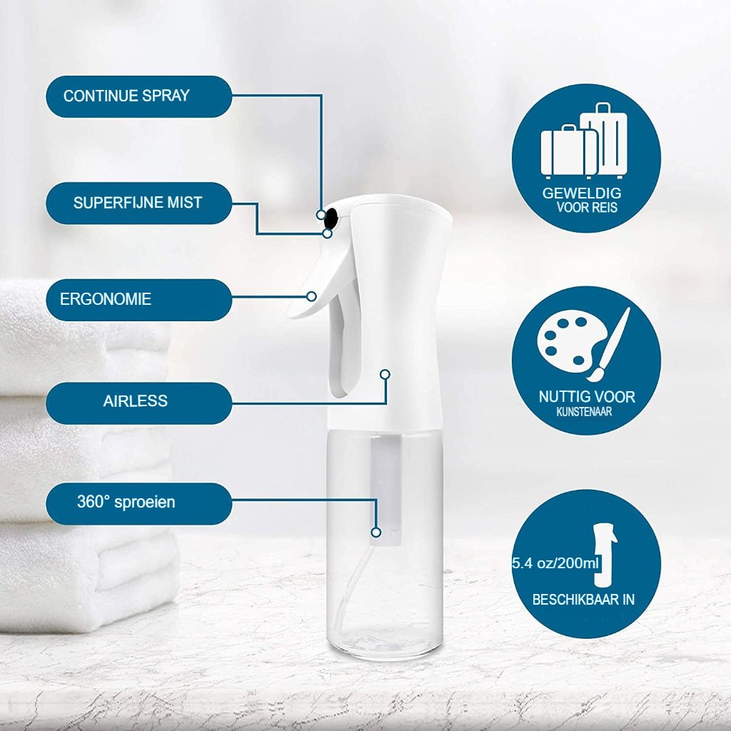 Transparante haarspray verstuiver 200 ml met fijne nevel voor haarverzorging