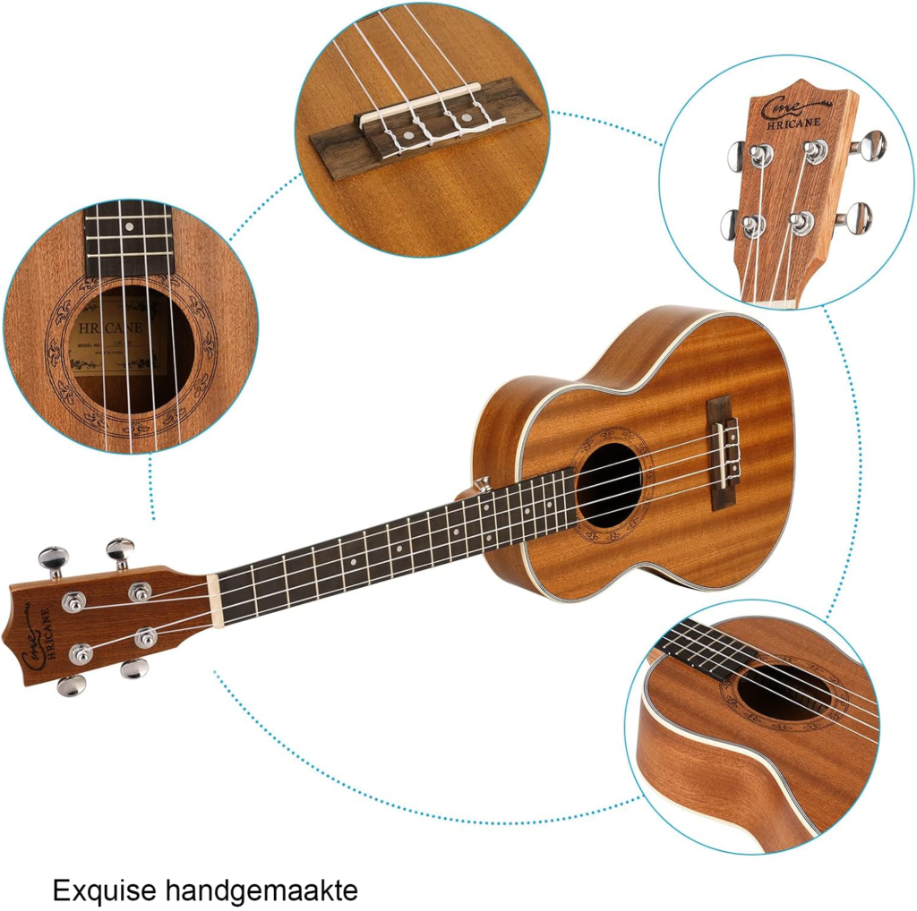 Tenor ukelele 26 inch van mahoniehout met draagtas en extra snaren