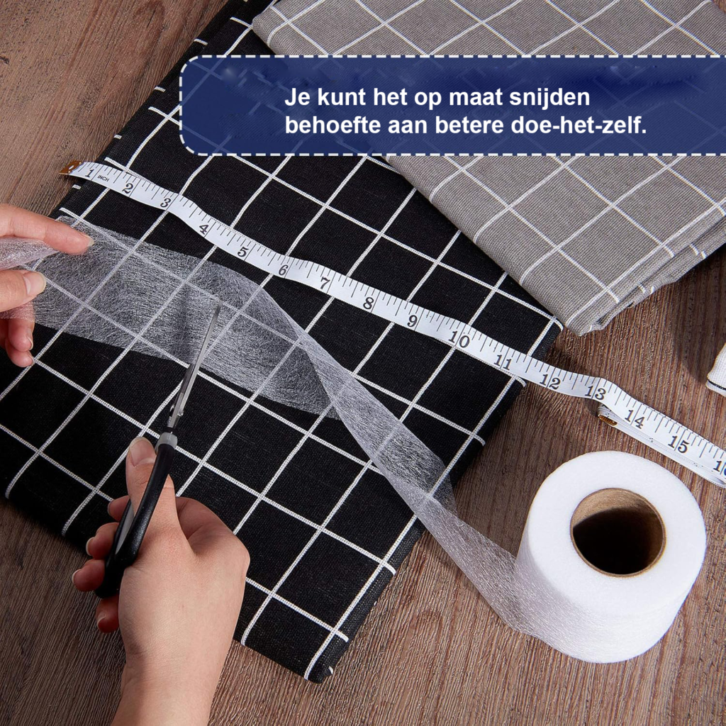 Witte strijkbare zoomtape van 30 meter, 6 cm breed, voor jeans, broeken, kleding en gordijnen zonder naaien, inclusief meetlint