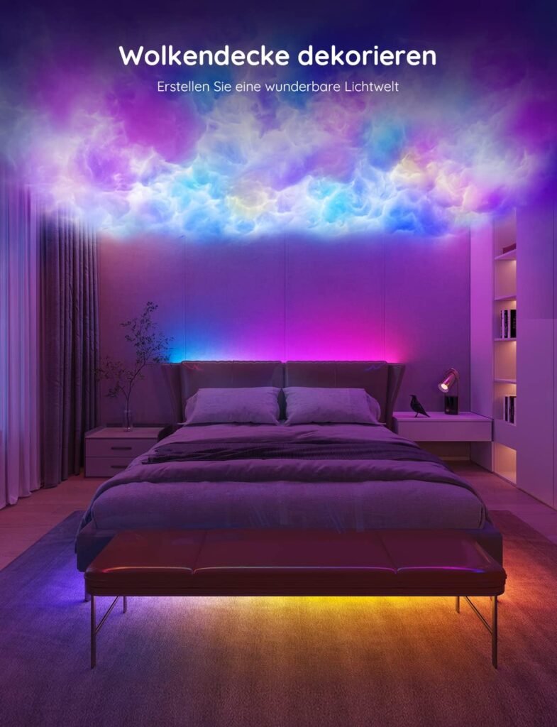 RGBIC Pro LED strip 5 meter met slimme kleurenverlichting, muzieksynchronisatie en app-bediening, geschikt voor Alexa en Google Assistant