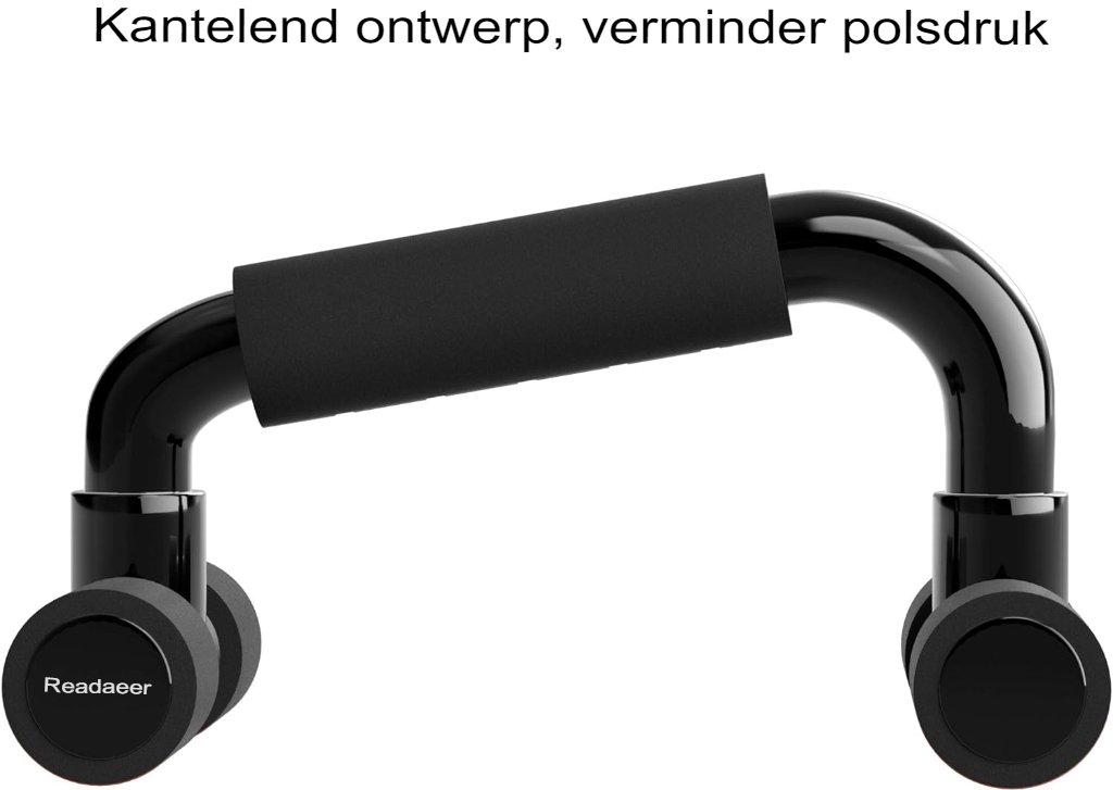 Push-up stands zwart met ergonomische handgrepen voor push-up training