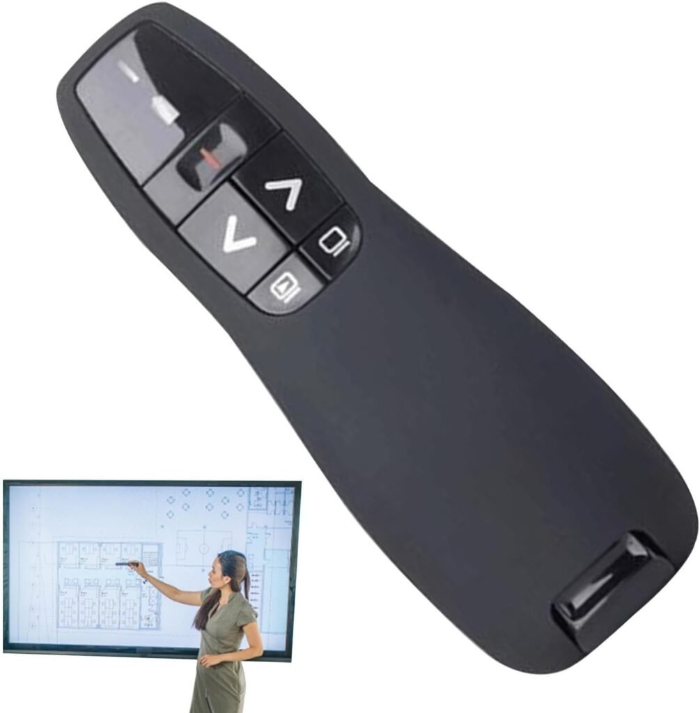 Draadloze presenter voor PowerPoint met laserpointer en ergonomische afstandsbediening voor presentaties