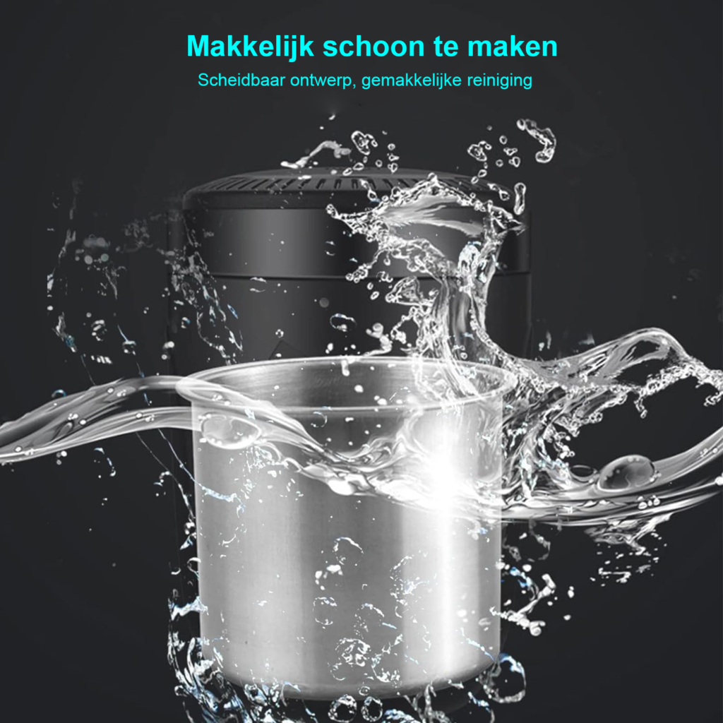 Auto-asbak met LED-verlichting - Draagbare auto-asbak voor bekerhouder - Kunststof, zwart - Voor auto, bestelwagen en vrachtwagen