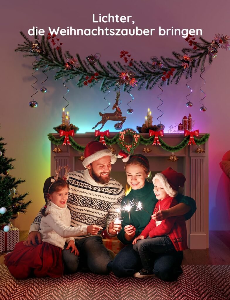 RGBIC Pro LED strip 5 meter met slimme kleurenverlichting, muzieksynchronisatie en app-bediening, geschikt voor Alexa en Google Assistant