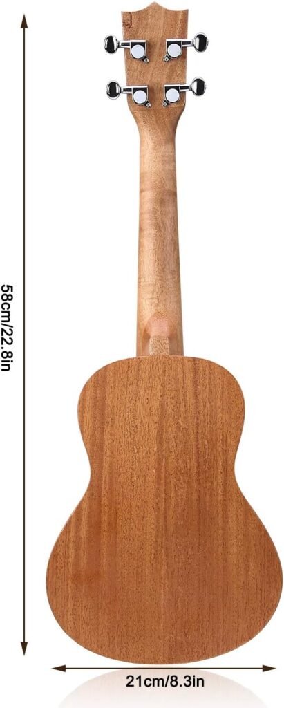 Concert ukulele 23 inch met nylon snaren, draagtas en schoonmaakdoek voor beginners en kinderen