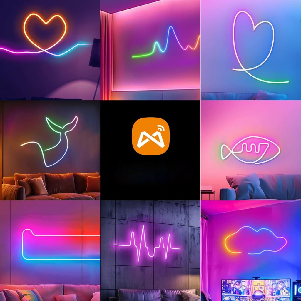 Neon LED strip 5 meter RGB met app-bediening, muzieksynchronisatie en IP65 waterdichte neonverlichting voor buiten