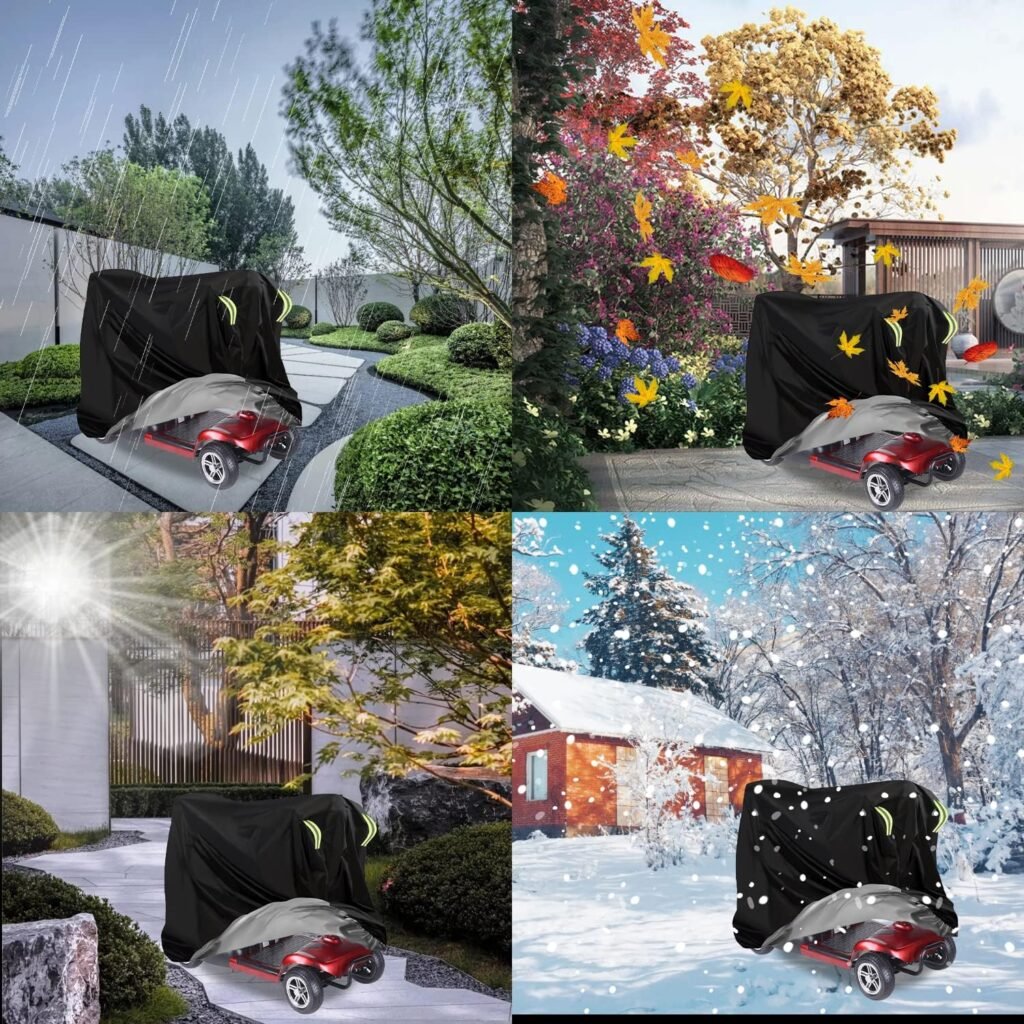 Waterdichte scootmobielhoes van 420D Oxford stof 190x71x117 cm met elastische band voor bescherming tegen regen en vuil