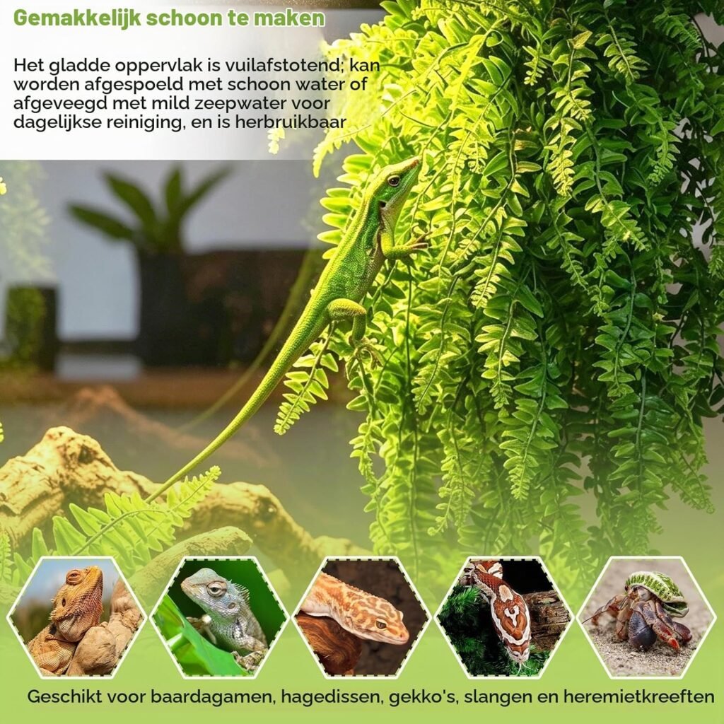 Kunstmatige hangplanten voor terrarium met zuignap, reptielendecoratie voor hagedissen en gekko’s