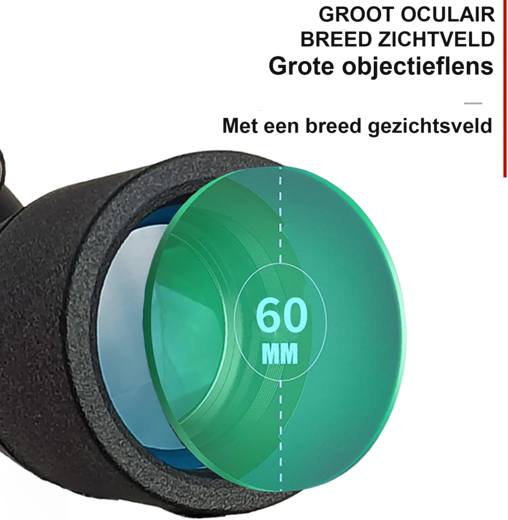 Monoculaire telescoop 60 mm met BAK4 HD-oculair, statief en adapter voor vogels kijken en astronomie