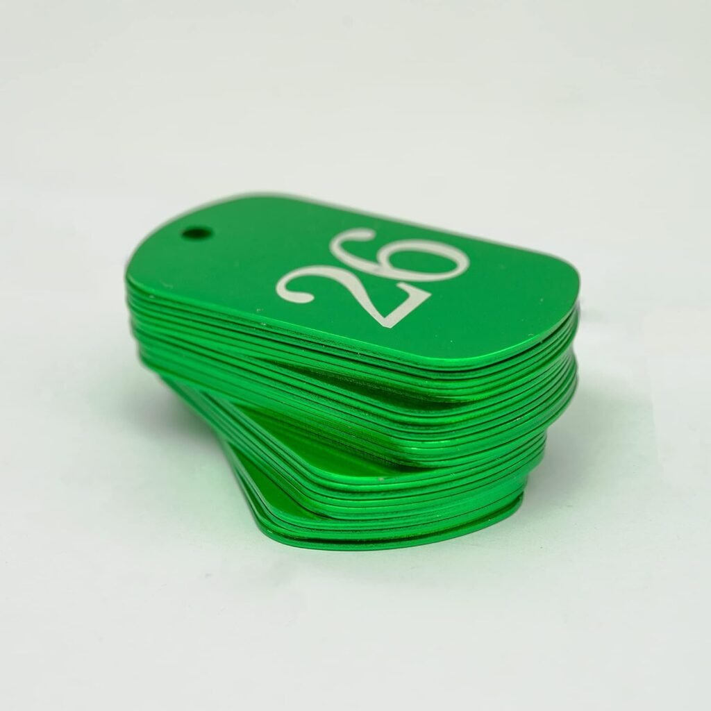 Aluminium nummerlabels en sleutelhangers met gravure, personaliseerbare ID-tags genummerd 1 tot 25