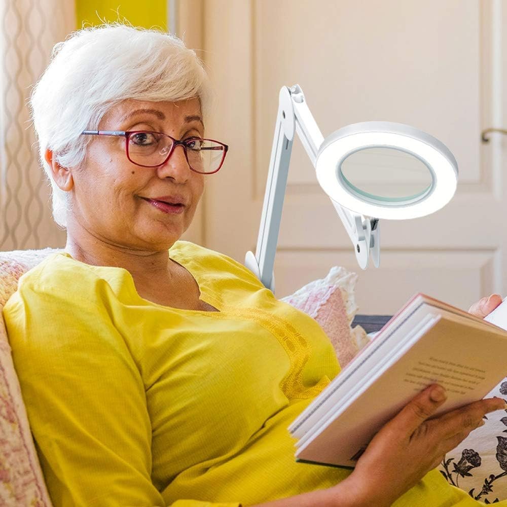 LED vergrootlamp met loep en verstelbare LED-verlichting voor werk en hobby