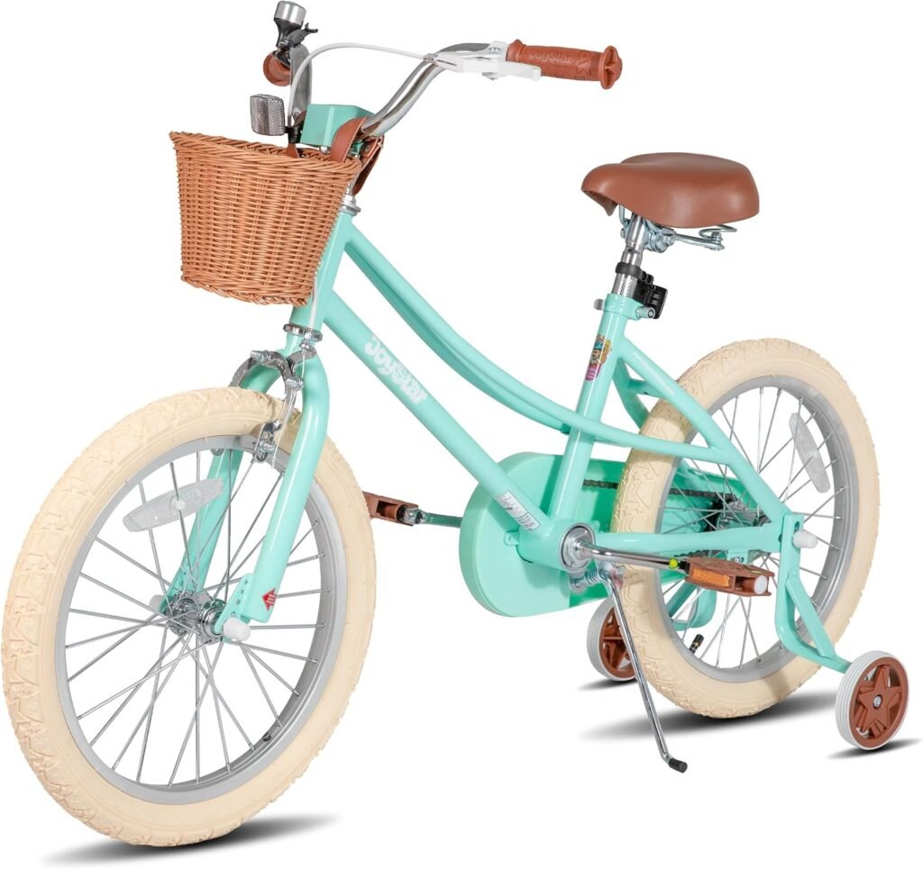 Meisjesfiets met mandje, standaard en zijwieltjes in retrostijl, verkrijgbaar in 12, 14, 16 en 20 inch voor kinderen van 2 tot 12 jaar