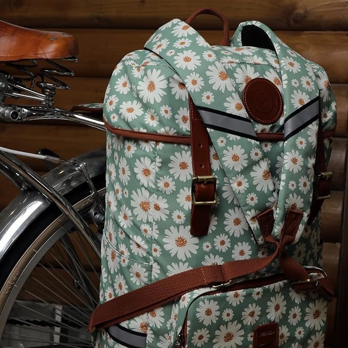 Waterdichte Fietstas - Canvas Laptoprugzak tot 16 Inch - 2-in-1 Schoudertas voor Fiets, School en Reizen - Met Bevestigingshaken voor Bagagedrager