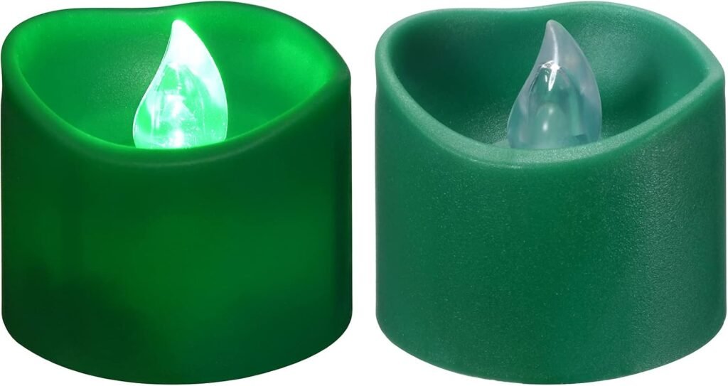 LED Waxinelichtjes Set van 12 Groen - Flikkerende Elektrische Theelichtjes op Batterij - Flameloze Kaarsen met Timer - Sfeerverlichting voor Thuis, Feest en Bruiloft