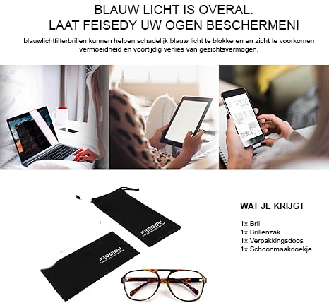 Blauw Licht Bril Zonder Sterkte - Computerbril voor Schermgebruik - Blauwlichtfilter met Zwart Montuur - Unisex