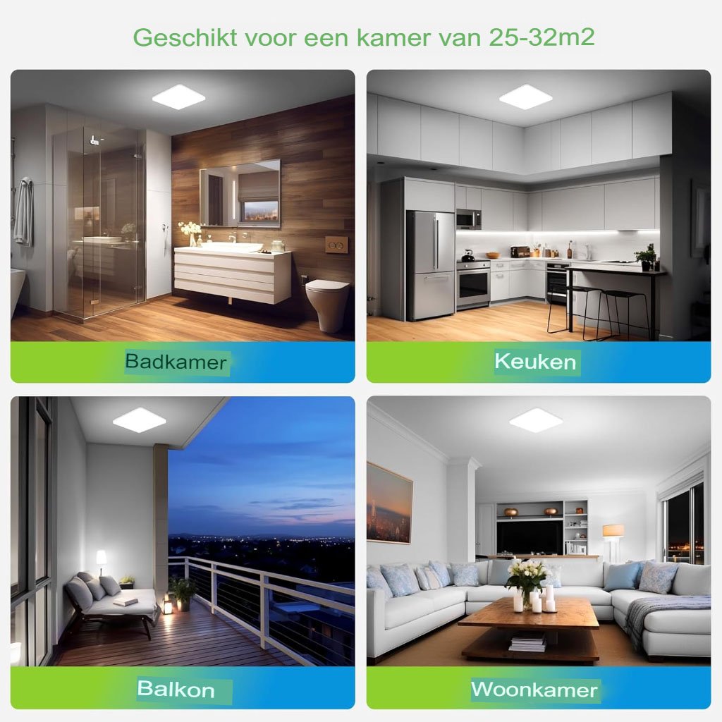LED plafondlamp met verstelbare lichtkleuren voor woonkamer en slaapkamer