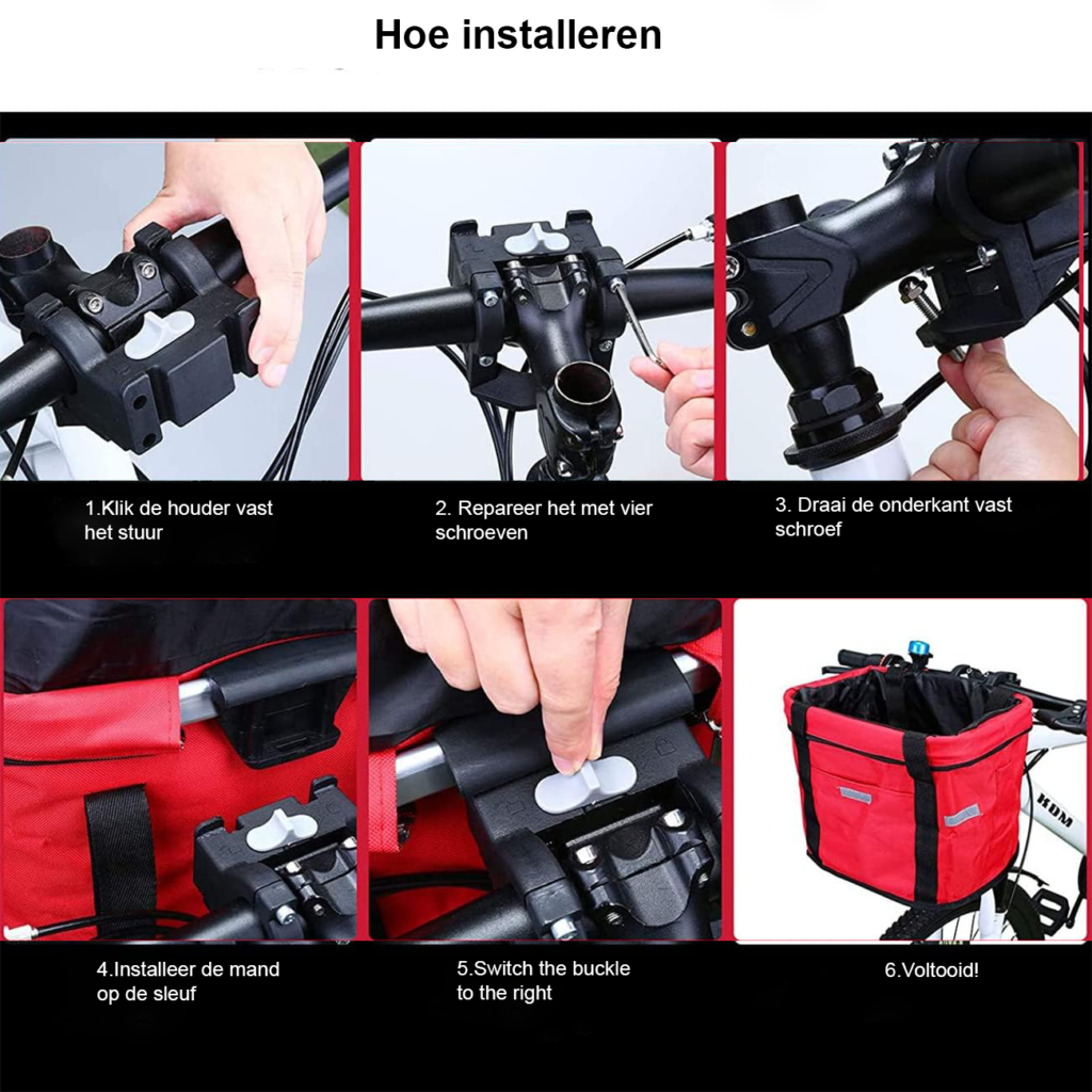 Opvouwbare fietsmand voor hond, comfortabele fietsmand voor veilige fietsritten, eenvoudig te monteren en demonteren