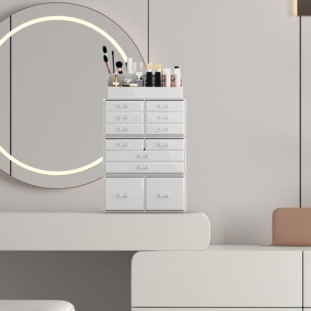 Make-up Organizer met Opberglades - Cosmetica Opbergdoos met Displayvakken - Beauty Organizer voor Make-up en Accessoires