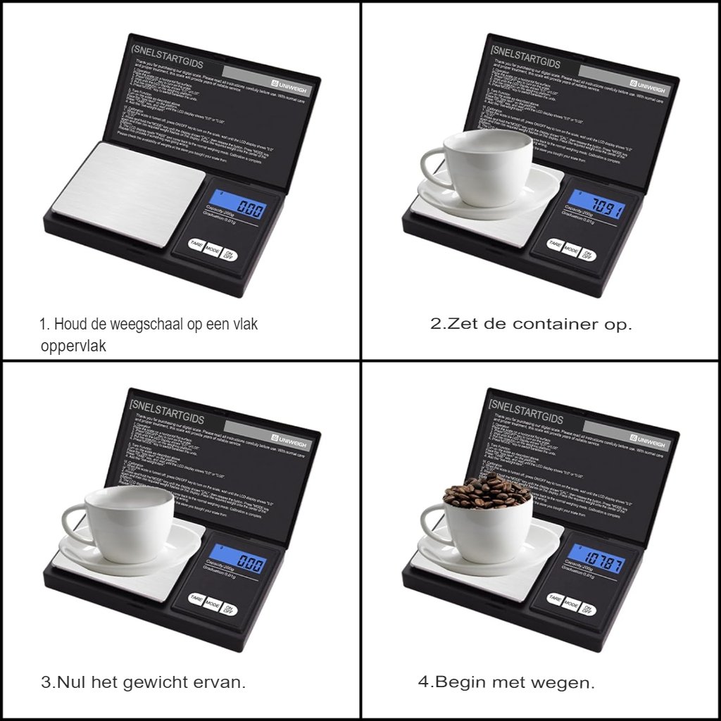 Digitale Zakweegschaal met Kalibratiegewicht - Precisieweegschaal voor Koffie, Kruiden en Juwelen - Gramweegschaal met Display - Compact en Draagbaar