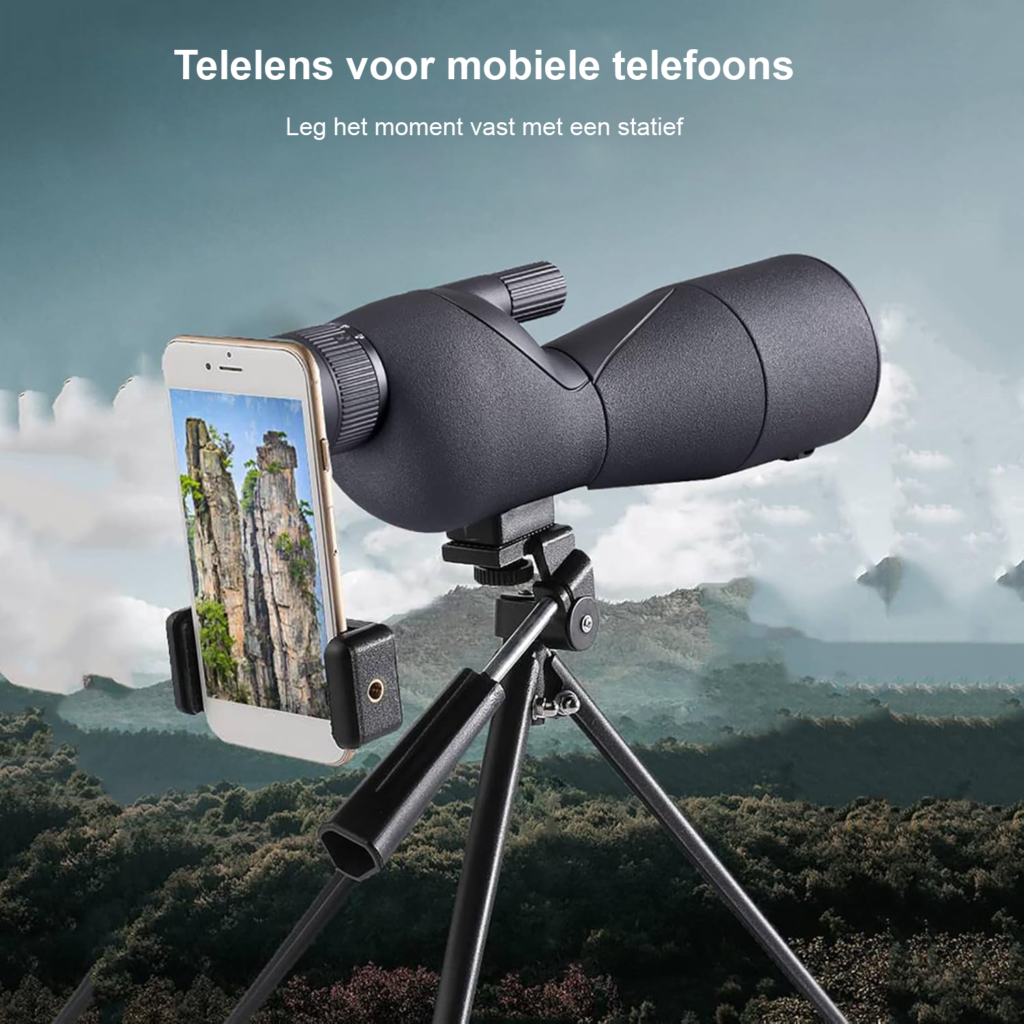 Monoculair Telescoop 60 mm - HD Spotting Scope met BAK4 Oculair - Inclusief Statief en Adapter - Voor Vogels Kijken en Astronomie