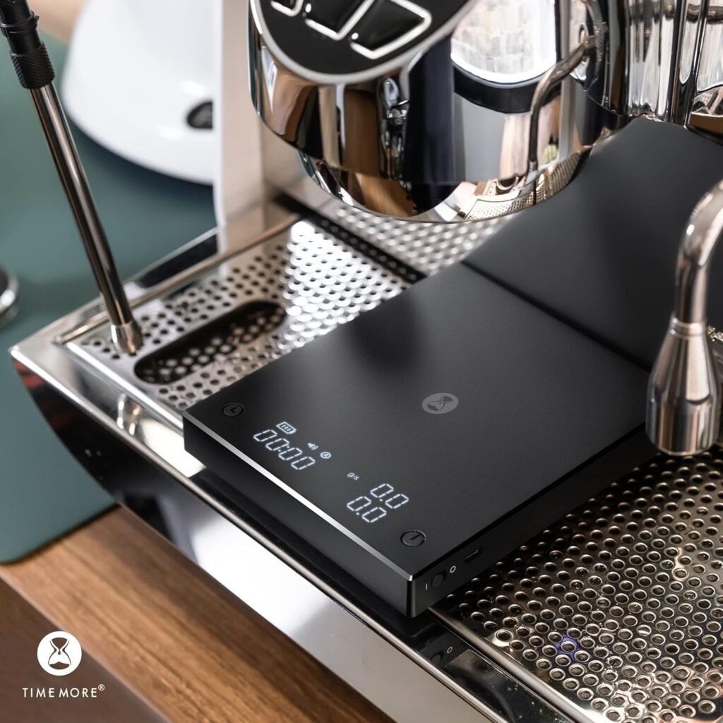 Digitale Koffieweegschaal met Timer - Barista Weegschaal voor Espresso en Filterkoffie - 0,1 g Nauwkeurig - Tot 2000 g, Zwart