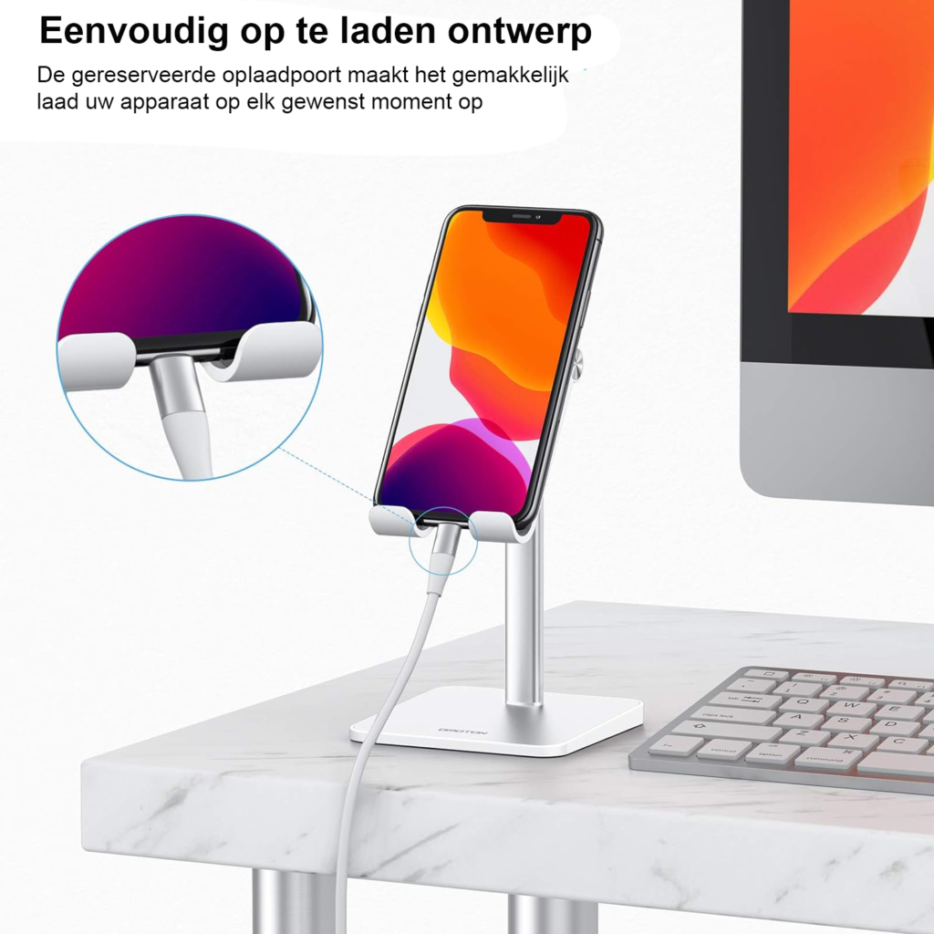 Opvouwbare Telefoonhouder - Verstelbare Smartphone Standaard voor Bureau - Handsfree Telefoonstandaard voor Bellen en Video’s