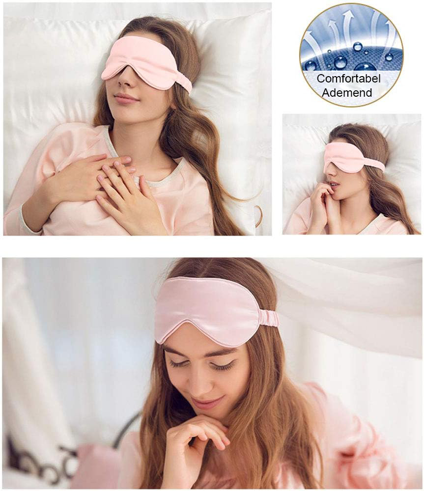 Biologisch Moerbeizijde Slaapmasker - Lichtblokkerend Oogmasker voor Diepe Slaap - Verstelbare Band en Hypoallergeen Materiaal - Inclusief Opbergtasje
