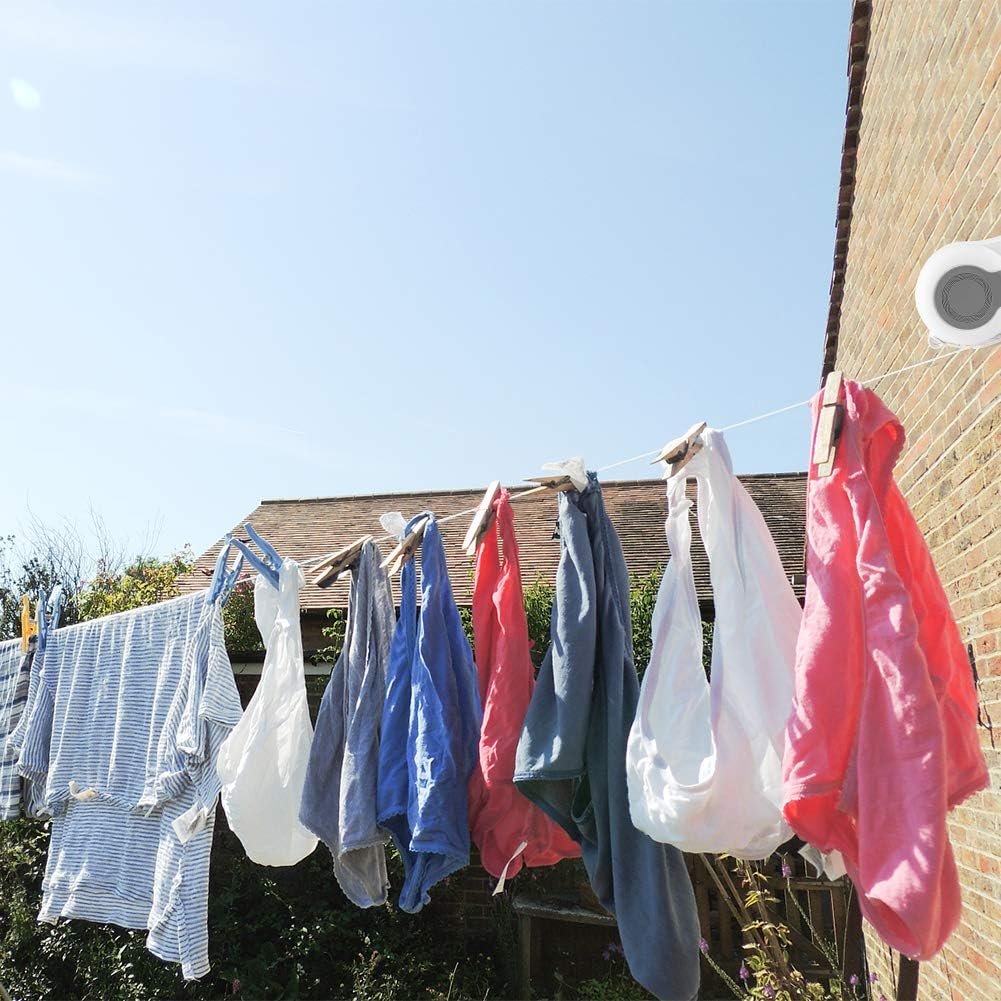 Dubbele inklapbare waslijn 13 m voor muurbevestiging, verstelbaar voor binnen en buiten