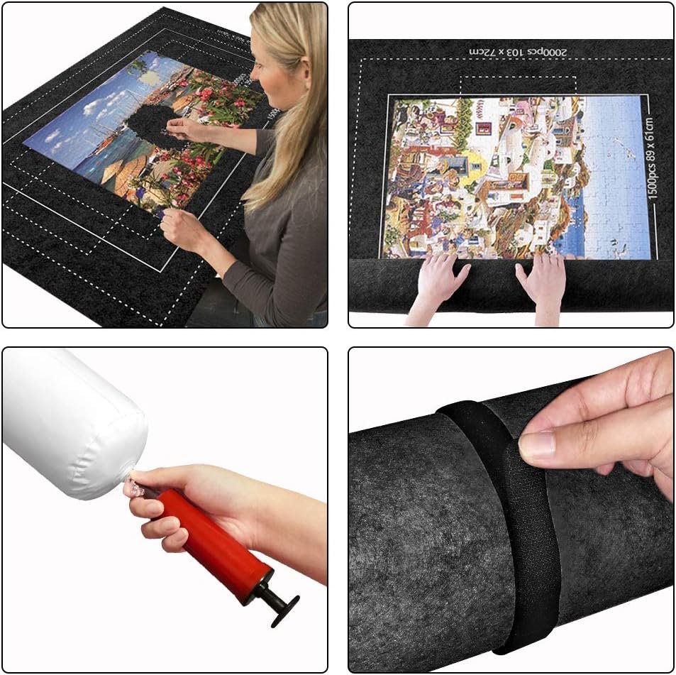 Puzzelmap met puzzelmat en vilten ondergrond voor puzzels en creatief spel