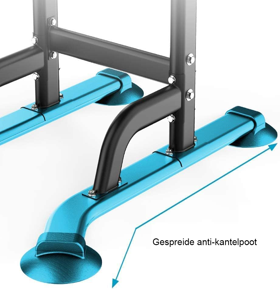 Verstelbaar pull-up station voor thuisfitness met robuust stalen frame en geïntegreerde dip bars