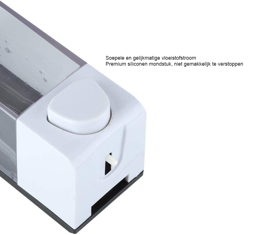 Witte vloeibare douchegel dispenser voor wandmontage, hygiënisch badkameraccessoire
