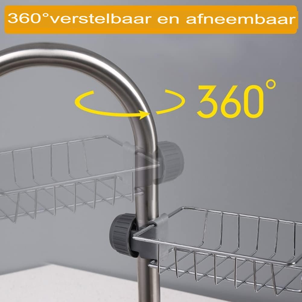 Doucheplank met Douchegelhouder en Shampoohouder - Verstelbaar Douchemandje - Kunststof Badkamer Organizer - Wit en Ruimtebesparend