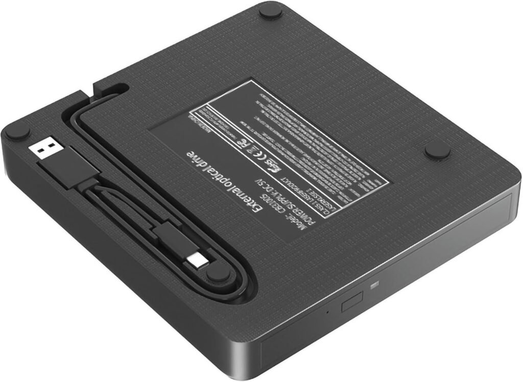 Extern DVD Station USB 3.0 - Externe CD- en DVD-speler voor Laptop en Pc - DVD-RW Optische Drive Behuizing - USB 2.0, 5 Gbps, 12,7 mm en 9,5 mm