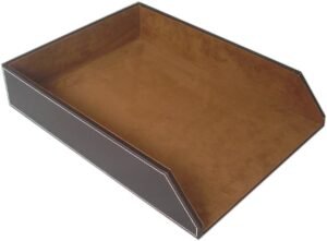 A4 Brievenbakje met Lades – Leren Bureau Organizer – Documentenopberger voor Bureau – A4 Formaat