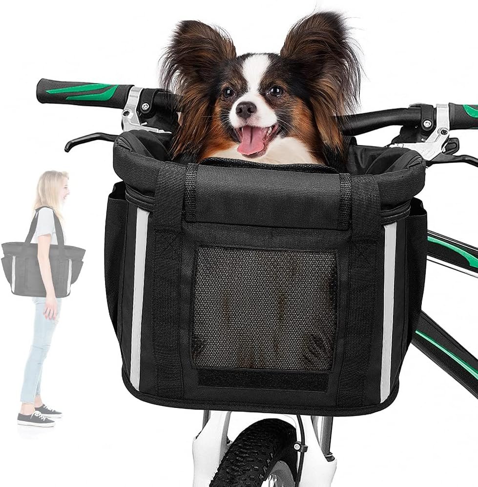 Afneembare fietsmand voor honden met veiligheidsriem voor damesfiets en mountainbike