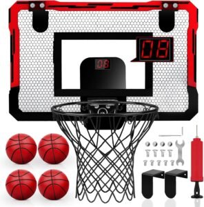 Basketbalkorf met Verstelbare Hoogte – Basketbalset met Balterugvoer – Inclusief Bal en Standaard – Voor Binnen en Buiten