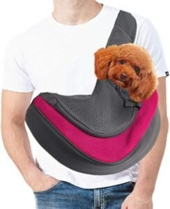 Hondendraagtas voor Puppy’s – Verstelbare Schouderriem – Ademende Draagtas voor Kleine Honden – Geschikt voor Wandelen en Reizen