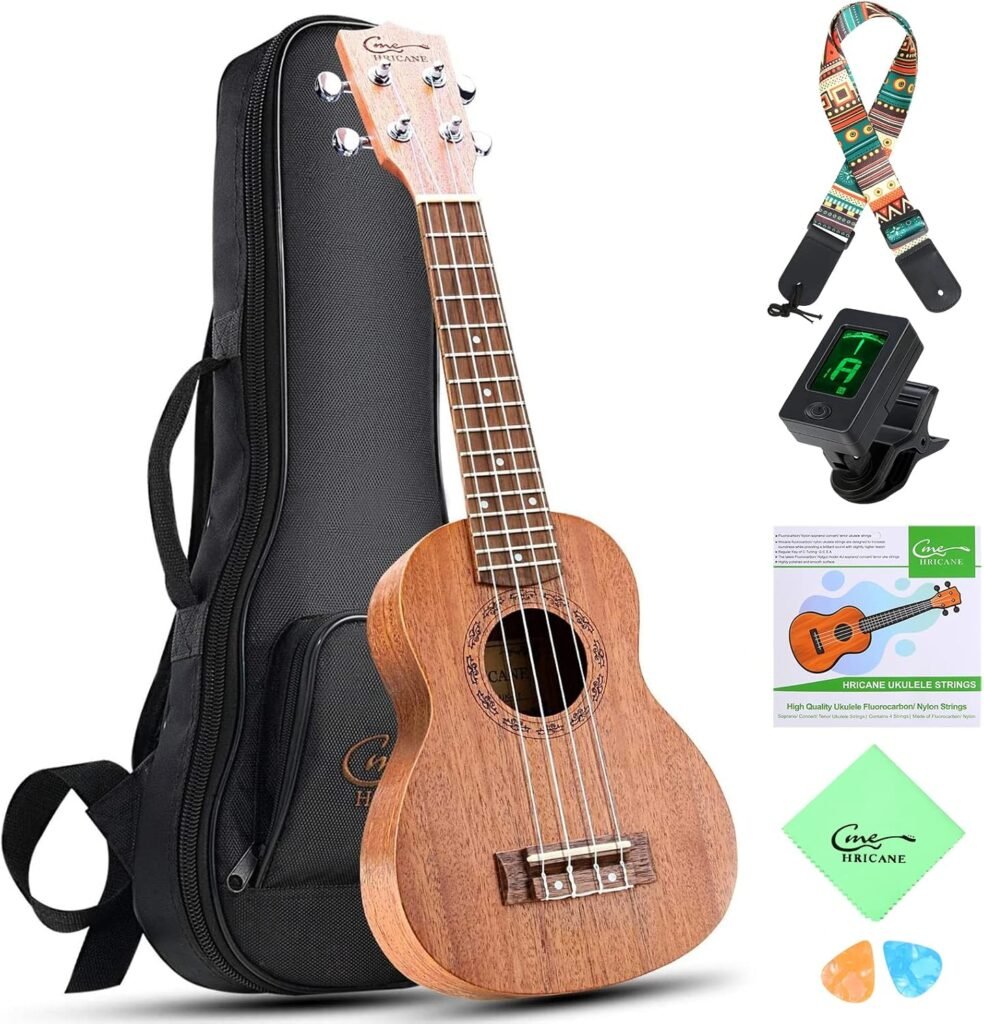 Concert ukulele 23 inch met nylon snaren, draagtas en schoonmaakdoek voor beginners en kinderen